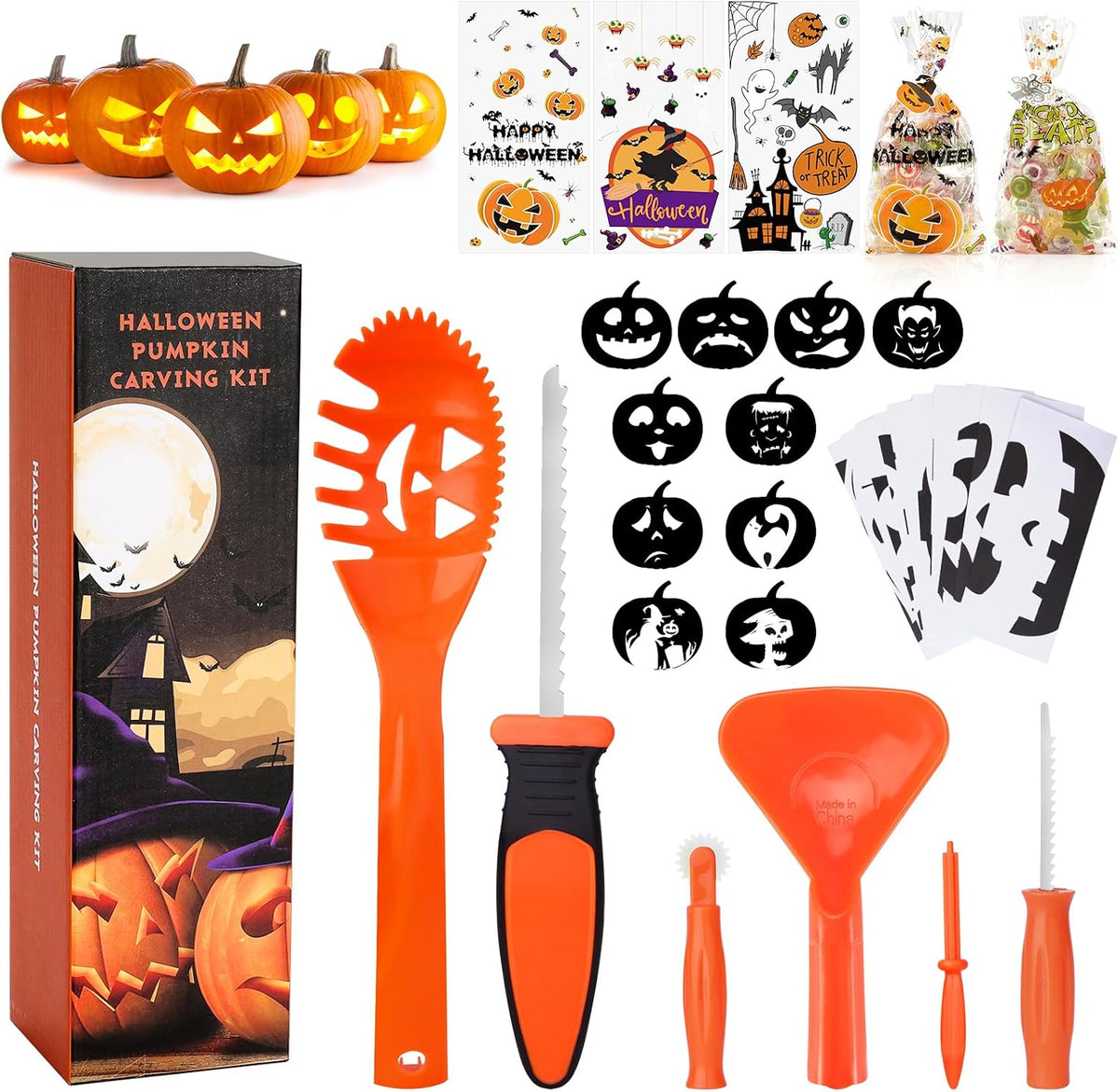 SKINOSM Pumpkin Carving Kit for Kids