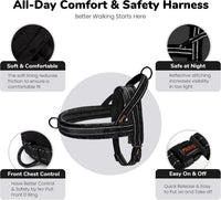 No Pull Dog Harness for Small Dogs, Soft Flannel Padded, XS - L:chest 27-33" / Black - image 3