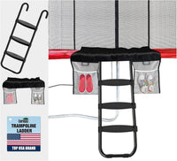 Eurmax USA Universal Trampoline Ladder - Black-Ladder w/ shoes pocket