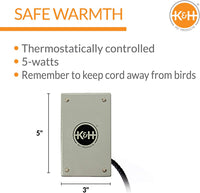 K&H Bird Heater, Snuggle-Up Warmer, Small 5x3in, Low Voltage - Small 3 X 5 Inches - image 2