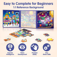 SYNARRY magnetic dinosaur puzzle book with three colorful dinosaur scenes - view 20
