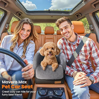 Portable Small Dog Seat for Car(Up to 11LB),Luxury Center Console Dog Car Seat Booster with Safety Tethers,Auti-Collapse Pet Travel Carrier for SUV,Truck.(Black/Grey)