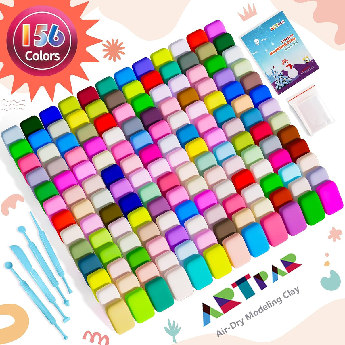 ARTPAR Air Dry Clay for Kids - 156 Colors - image 2