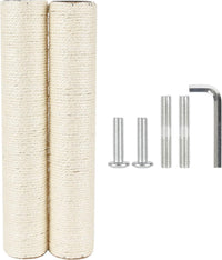 7.4cm 2.91in Diameter Cat Tree Scratching Post Replacement Sisal Pole - 15.75in/40cm / M10*2posts