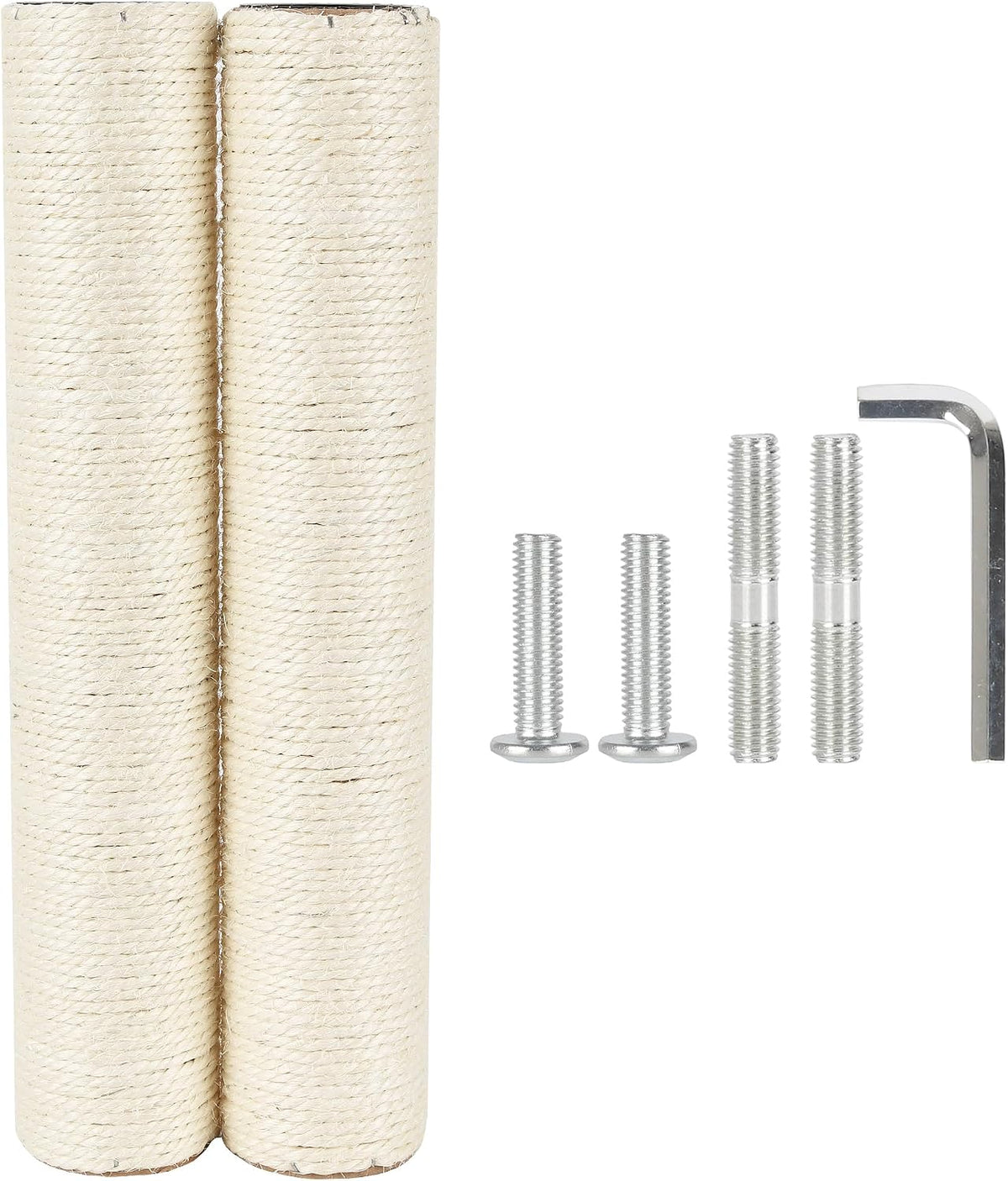 7.4cm 2.91in Diameter Cat Tree Scratching Post Replacement Sisal Pole - 15.75in/40cm / M10*2posts