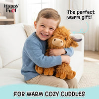 Bunny Microwavable & Weighted Stuffed Animals - Brown Highland Cow (Sitting Down) - image 4