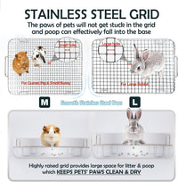 MEEXPAWS Rabbit Litter Box Stainless Steel - M 17.7"x13.7"x3.9" for Guinea Pig and Small Bunny - image 2