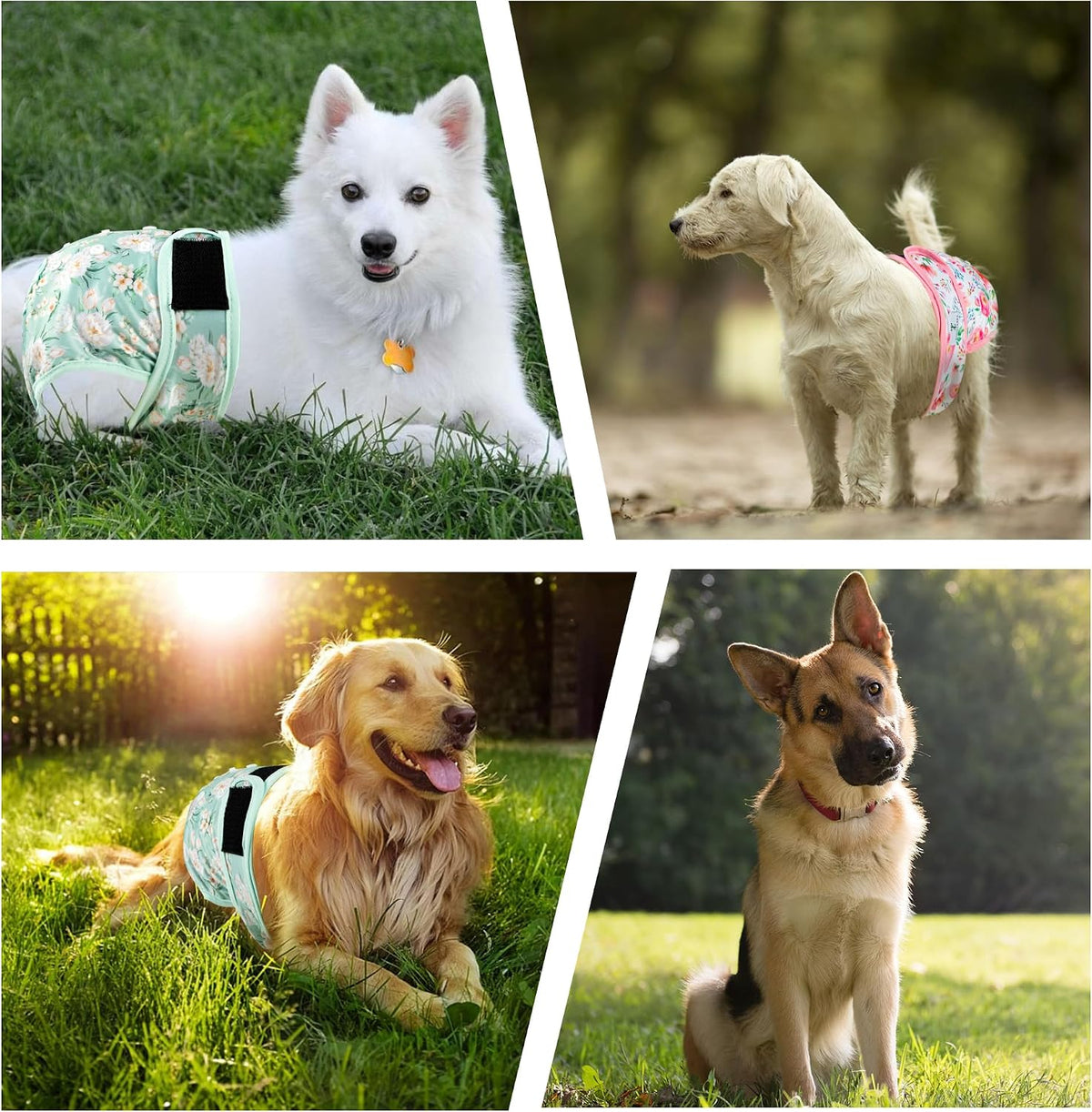 Reusable Dog Diapers Female Washable 3 Pack S Flowers for Heat – Essentials for Dogs - Purple / XL(17.5"-27"Waist) / 3 - image 3