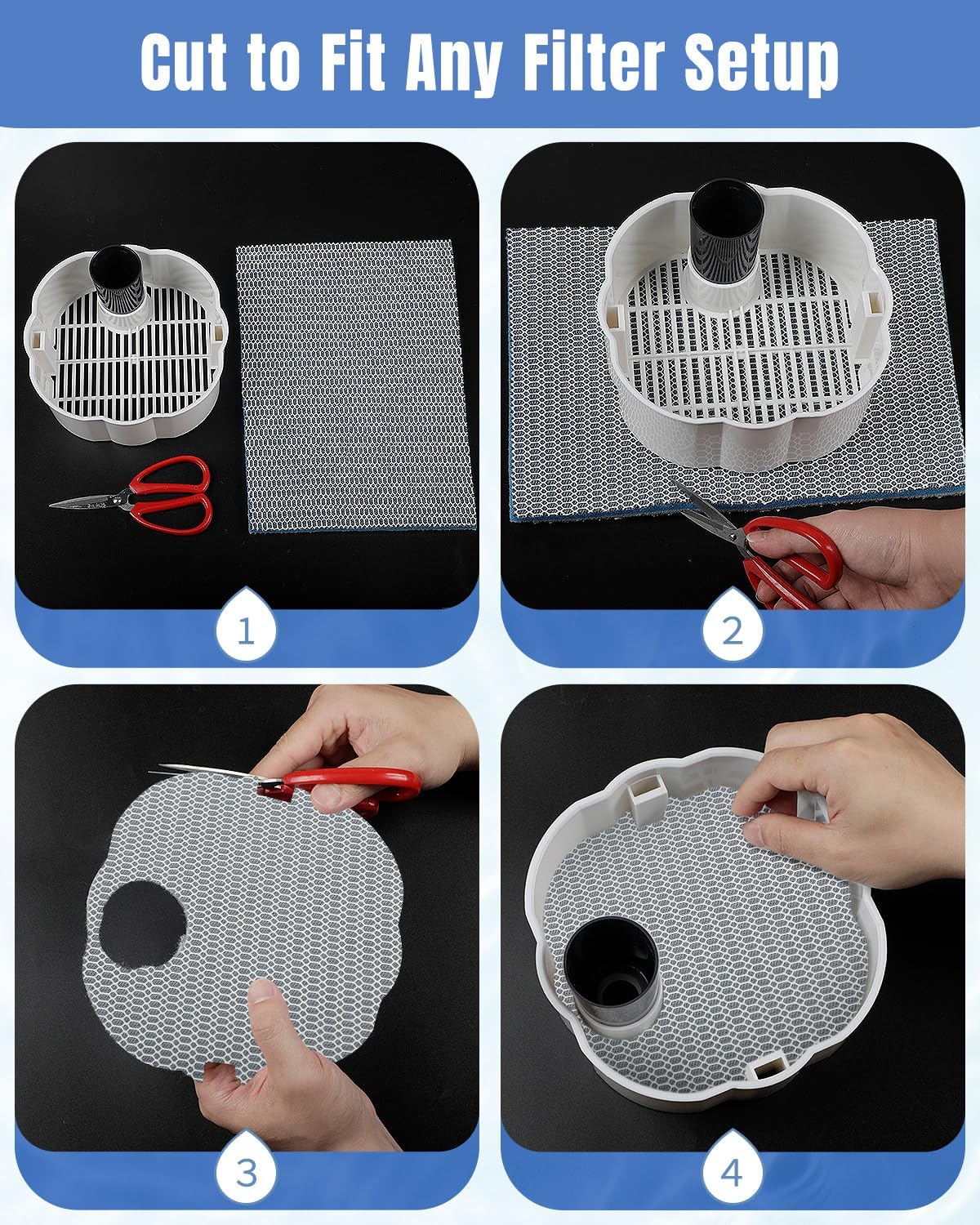 Pawfly 8-Layer Aquarium Filter Pad 16 x 12 Inch Cuttable Aquarium - 16" x 12" x 0.8" 2 Pack - image 4