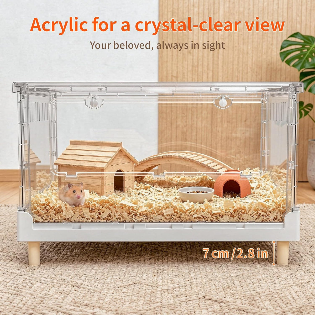 Hamster Cage15.4 High Panoramic Clear Syrian Playhouse – Essentials for Small Pets - High (15.4" H) - image 4