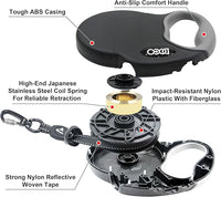 DOCO Retractable Dog Leash for Large Dogs (Length - 13ft, Weight - Upto 22lb) Reflective Tape Lead with Stop and Lock Control, Tangle Free 360° Swivel Snap & Anti-Slip Grip (Red, Small)