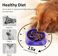 YINEYA Slow Feeder Dog Bowl for Medium Dogs - Medium / I - Purple - image 3