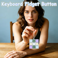 XiawaLangzhuo cat paw keyboard fidget toy, 9-in-1 clicker keychain in white and purple - view 20