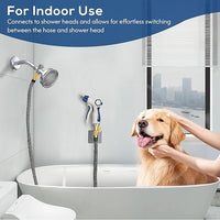 Indoor Hose Attachment with Handheld Sprayer for Dog Washing, Plant Watering, and Cleaning (25 FT) Long Hose with Universal Shower Head Adapter and Dog Shower Attachment