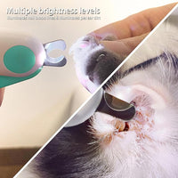 Pet Nail Clippers with LED Lights cat Nail Clippers for Indoor Cats Nail Trimmer Clippers for Small Dog Nail Trimmers Cats Rabbits Nail Clippers Bird Kittens (Blue)