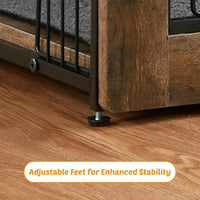 Dog Kennel Furniture, Wooden Dog Crate End Table with Dual Doors, Chew-Proof Design & Cushion, Heavy Duty Dog Crate, Decorative Pet Crate Dog Cage for Indoor (27 Inch)
