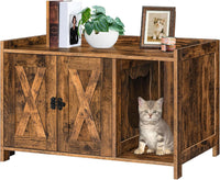 MAHANCRIS Cat Litter Box Enclosure - Rustic Brown