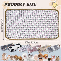 6 Pcs Washable Guinea Pig Blankets Absorbent Small Animal Fleece Bedding Cage Liners Reusable Pet Pee Pad Sleep Mat Pad Cover for Hamster Ferret Rabbit Chinchilla Hedgehog (Black, 24" x 47")
