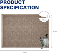 Cat Litter Box Mat, Kitty Premium PVC Pad, Durable Trapping Rug - #06 Champagne / Medallion/47 x 36 Inch - image 2