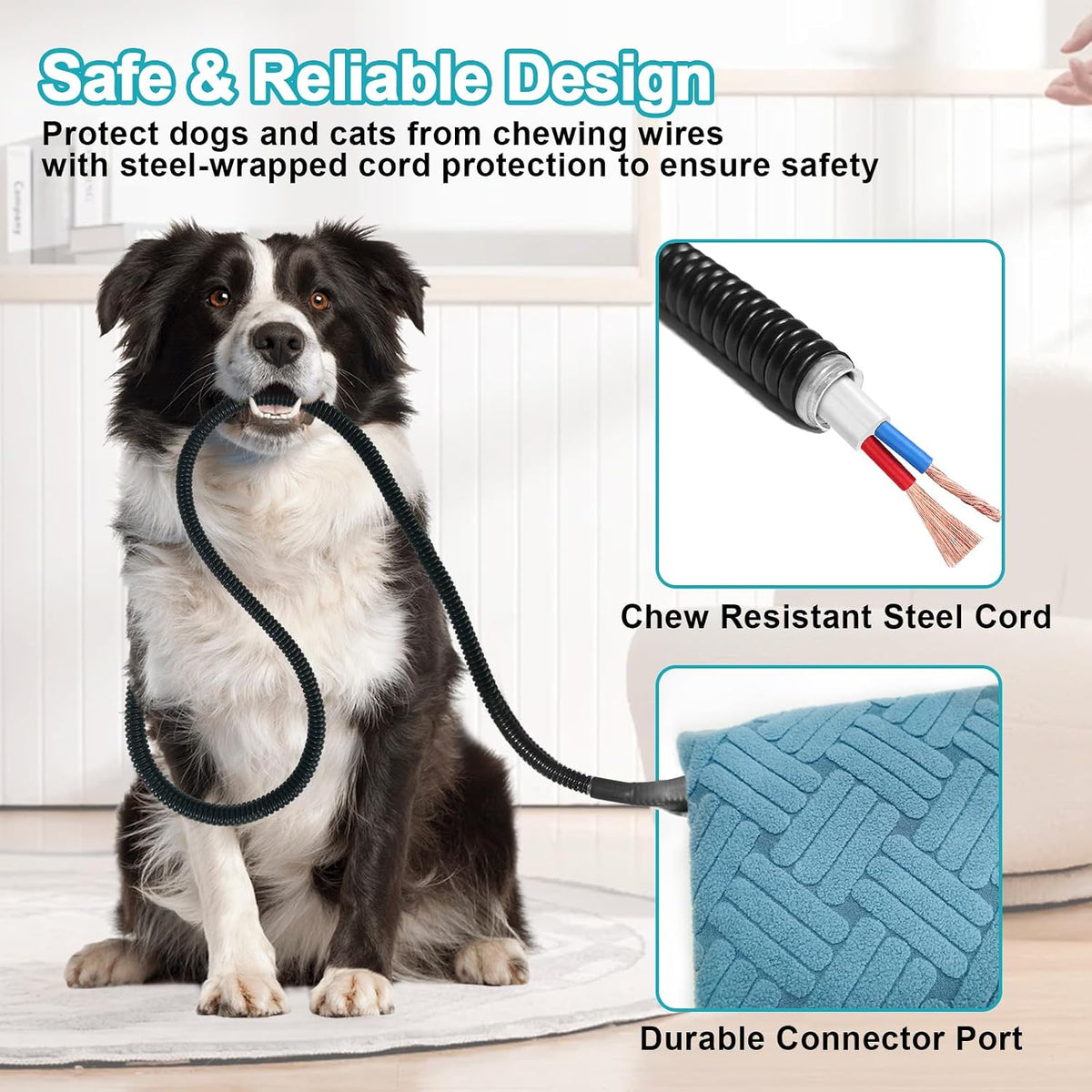 Cat Heating Pad with Smart Temperature and Timer Adjustable – Essentials for Cats - Blue 18*18'' - image 2