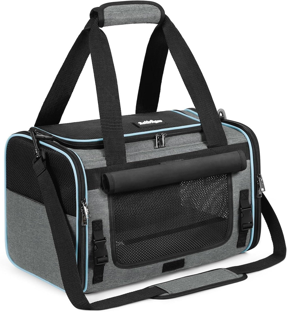 rabbitgoo soft cat carrier with rollable privacy flap and mesh windows