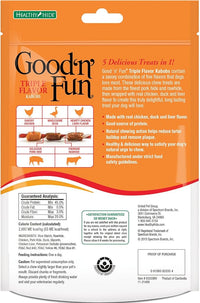 Good'n'Fun Triple Flavored Rawhide Kabobs for Dogs, 2 Pack, 4 oz