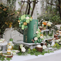 32 PCS Colorful Ball Shaped Cake Topper Pearl Balls Cupcake Cake - Green White Gold - image 3