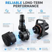 350W 7000 GPH Pond Pump, Ultra Quiet Heavy Duty Submersible Water Pump for Koi Ponds, Fountains - 1700GPH-100W - image 3