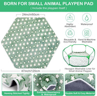 Guinea Pig Playpen with Mat Small Animal - Green / Star - image 2