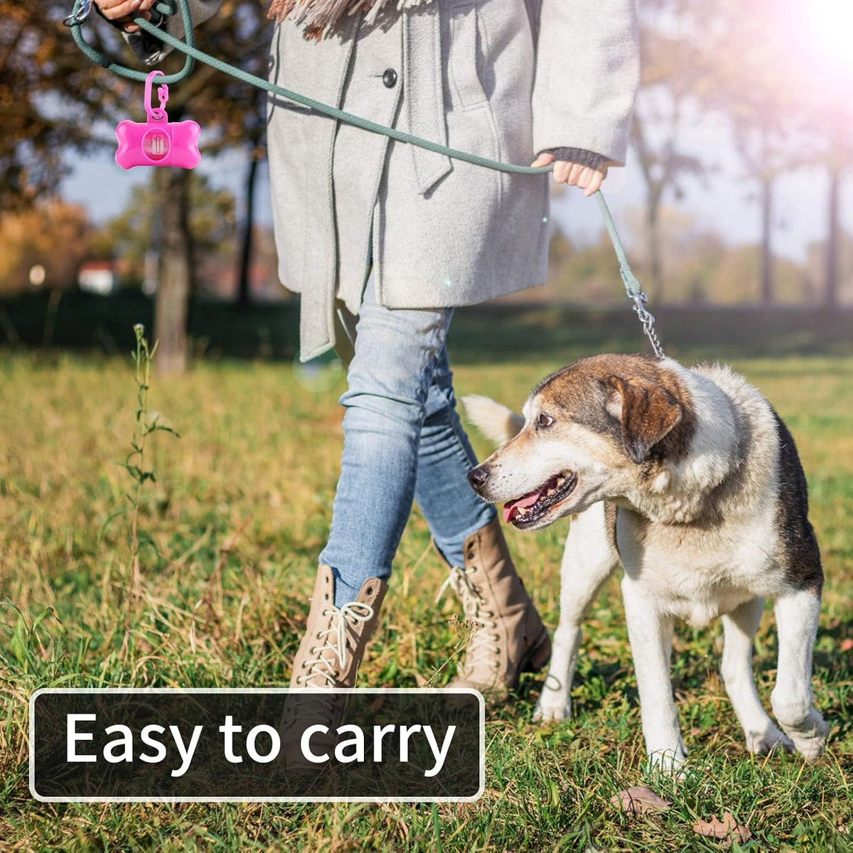 10 Pack Bone Shaped Poop Bag Dispenser Pet Waste Disposal Bag - Random Color (10 Pack) - image 2
