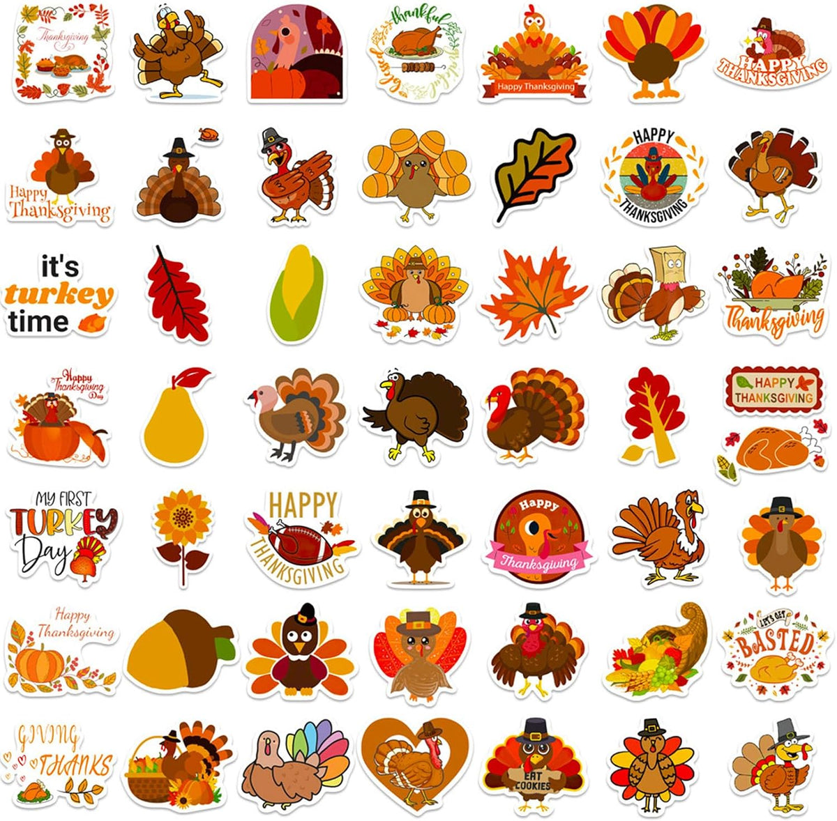 100PCS Vintage Christmas Stickers - Thanksgiving - image 3