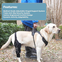 Dog Knee Brace with Adjustable Support – ACL & CCL Tear Recovery, Post-Surgery Stabilization, Mobility Aid for Rear Legs – Includes Secure Chest Harness for Dogs(Left,L)