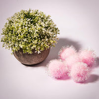 VAPKER 30 Pcs Cat Ball Toys Sparkle Balls Extra Large 2 Inch Cat's Favorite Chase Glitter Ball Glitter Tinsel Pom Poms Balls Light Pink Color