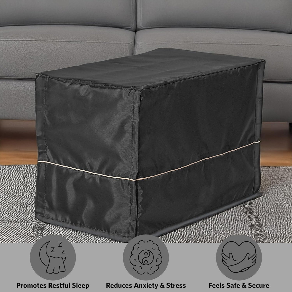 MidWest Homes for Pets Medium Dog Crate Cover - Black / Fits 22 Inch Crate - image 2