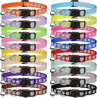 16 PCS Breakaway Cat Collars with Bells Reflective Cat Collar Safety - Kittens(6" - 9")