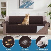 H.VERSAILTEX Sofa Cover Couch Cover for Dogs with Elastic Straps 100% - Brown / Slipcover-Oversized Sofa - image 2