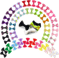YAKA 60PCS Cute Puppy Dog Small Bowknot Hair Bows with Metal Clips - 60Pcs Dog Bows with Clips - image 2