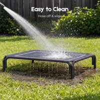 Elevated Dog Bed Raised Outdoor Dog Cot for Large Dogs - L-43.3"L×31.9"W×7.9"Th / Black - image 3