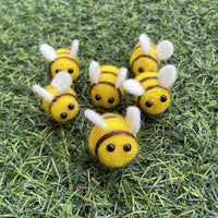 AcceLeah wool felt bumblebees, 25 small yellow and black felt bees for crafts - view 3