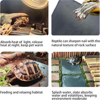 Reptile Basking Platform 6 × 6", Extra Large Reptile Slate - 11.8 × 7.9 IN + 4 IN - image 3