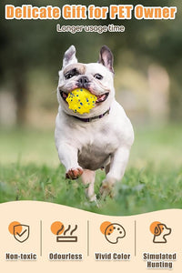 Dog Tennis Balls for Aggressive Chewers, Indestructible Durable Bouncy Interactive Toy for Dogs Fetch Game Lightweight Floating Outdoor Training(Yellow+Blue Medium)