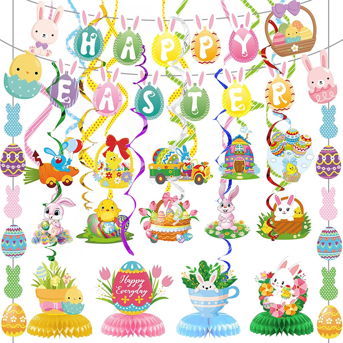 Gusgrop Halloween decorations set with Happy Halloween and Trick or Treat banners and bat garlands - view 3