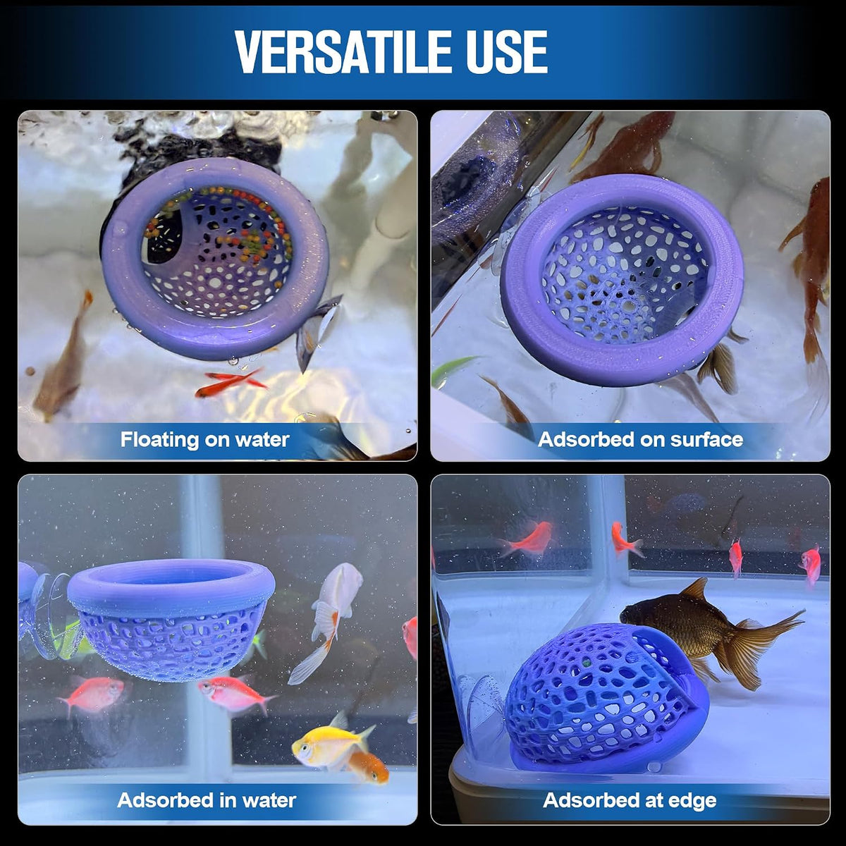 Multi-Functional Betta Hammock Feeding Bed - Rainbow-RedBlue - image 2