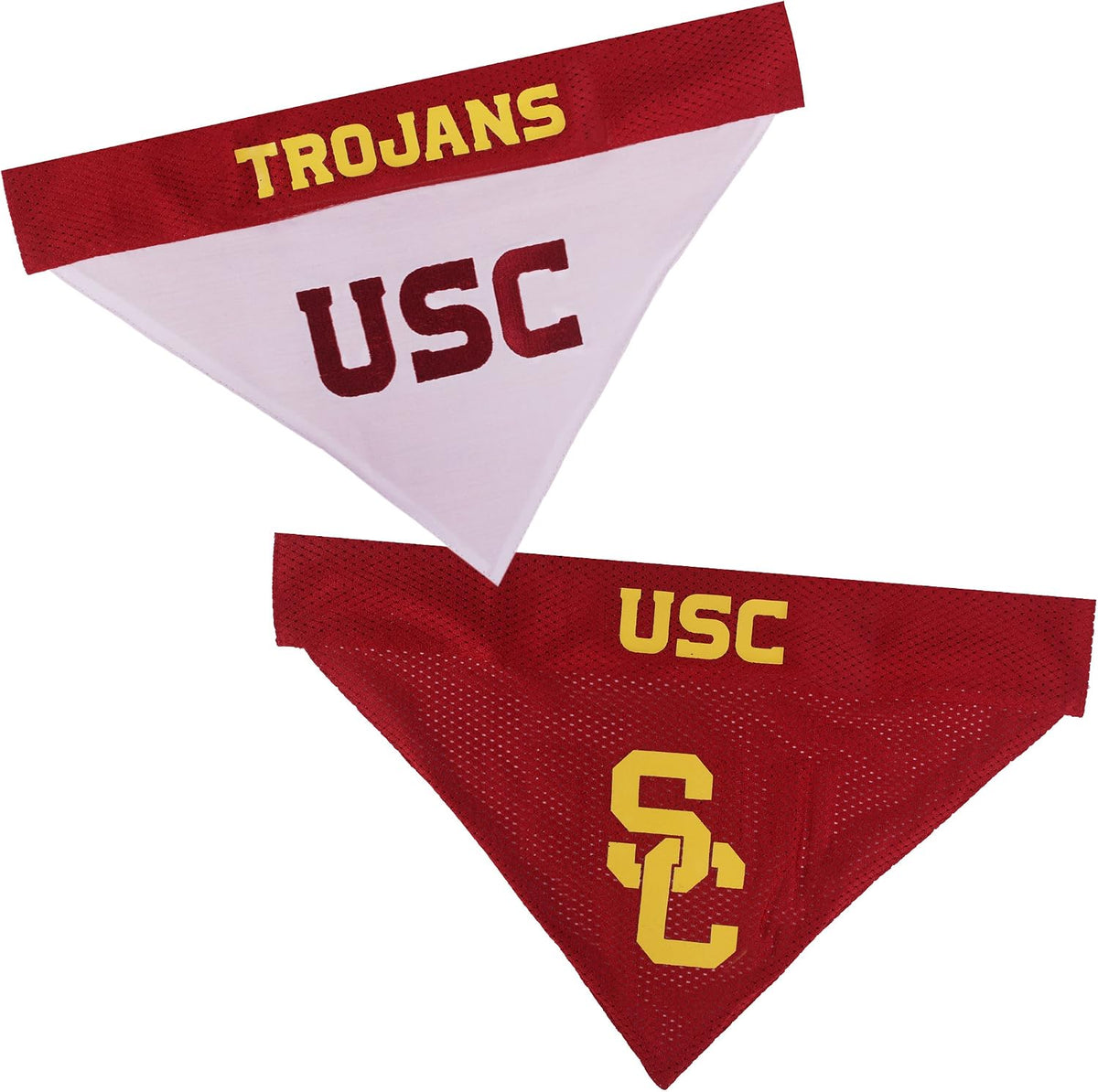 Pets First Collegiate Pet Accessories, Reversible Bandana - Large/X-Large / USC Trojans