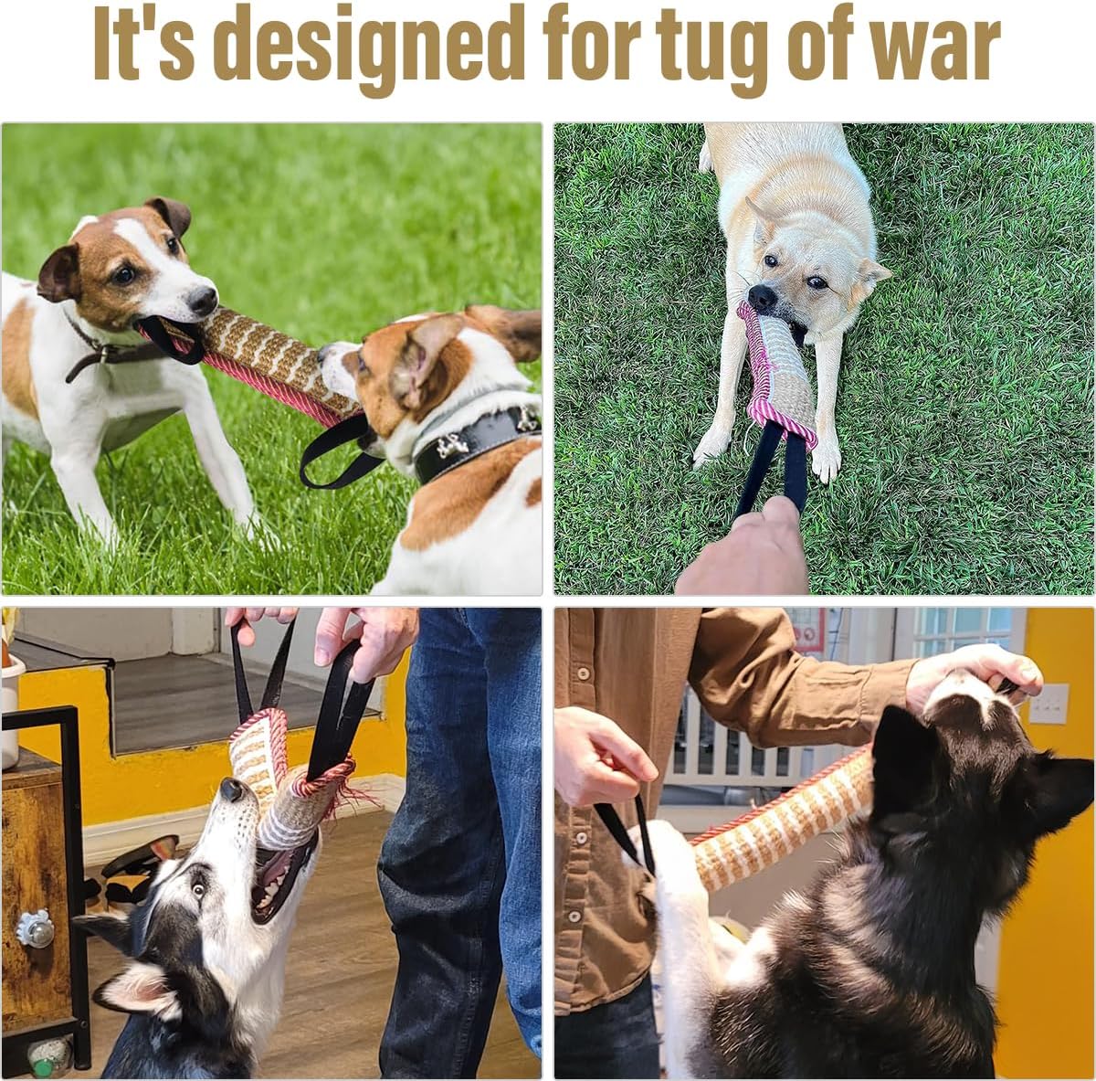 Storystore Dog Tug Toy Dog Training Bite Pillow Jute Bite Toy - 11.8 Inch x 1P / Colorful - image 4