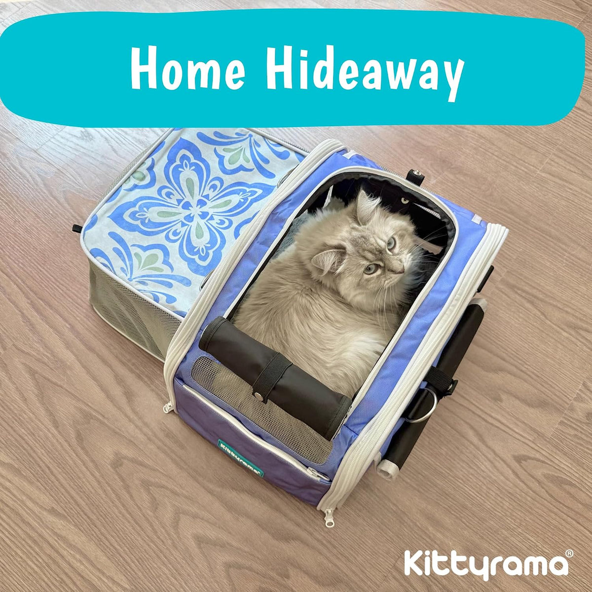 Soft-Sided Airline Approved Cat Carrier with Expandable Hideaway - Capri Nights - image 4
