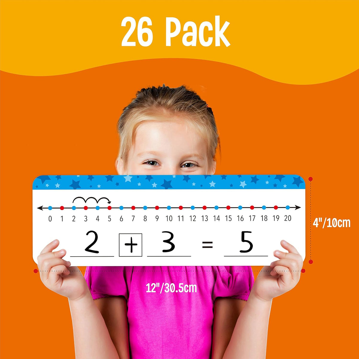 SpriteGru number line dry erase boards with 0-10 and 0-20 lines and colorful star print - view 26