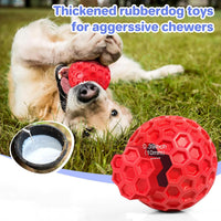 DISSKNIC Indestructible Squeaky Dog Ball, Relieves Anxiety - Large / Red - image 3