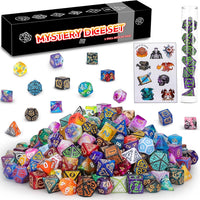 QMAY Mystery Dice Set – 7 Pcs Acrylic Polyhedral Dice + 1 Pcs Velvet Bag – Fun for Kids & Family - 1 box Mystery Dice