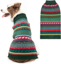 Dog Sweater - Winter Coat Apparel Clothes with Colorful Stripes for Cold Weather – Essentials for Dogs - Medium/Large / Green